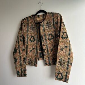 Vintage  tapestry western Jacket with Heart Design